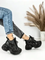 Ghete Dama cu Platforma 8580-2 BLACK | MEI