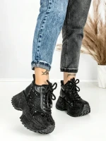 Ghete Dama cu Platforma 8580-2 BLACK | MEI