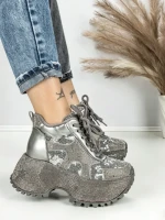Ghete Dama cu Platforma 8580-2 GREY | MEI