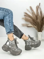 Ghete Dama cu Platforma 8580-2 GREY | MEI