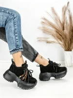 Pantofi Sport Dama cu Platforma 6581-1 BLACK | MEI