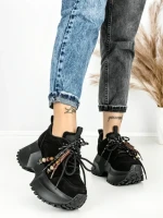 Pantofi Sport Dama cu Platforma 6581-1 BLACK | MEI