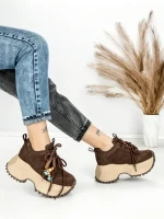 Pantofi Sport Dama cu Platforma 6581-1 BROWN | MEI