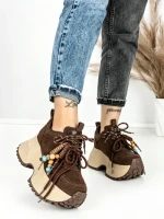 Pantofi Sport Dama cu Platforma 6581-1 BROWN | MEI