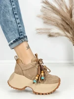 Pantofi Sport Dama cu Platforma 6581-1 KHAKI | MEI