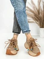 Pantofi Sport Dama cu Platforma 6581-1 KHAKI | MEI