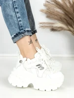 Pantofi Sport Dama cu Platforma 3605-7 WHITE | MEI