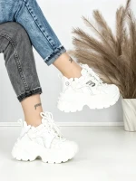 Pantofi Sport Dama cu Platforma 3605-7 WHITE | MEI