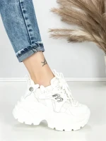 Pantofi Sport Dama cu Platforma 3605-7 WHITE | MEI