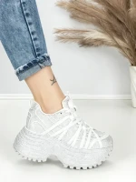 Pantofi Sport Dama cu Platforma 3603-2 WHITE | MEI