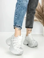 Pantofi Sport Dama cu Platforma 3603-2 WHITE | MEI