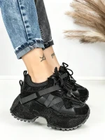 Pantofi Sport Dama cu Platforma 6580-7 BLACK | MEI