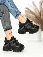 Pantofi Sport Dama cu Platforma 6580-7 BLACK | MEI