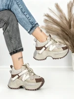 Pantofi Sport Dama cu Platforma 6580-7 APRICOT | MEI