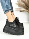 Pantofi Sport Dama cu Platforma 6208-52 BLACK | MEI