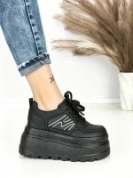 Pantofi Sport Dama cu Platforma 6208-52 BLACK | MEI