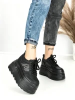 Pantofi Sport Dama cu Platforma 6208-52 BLACK | MEI