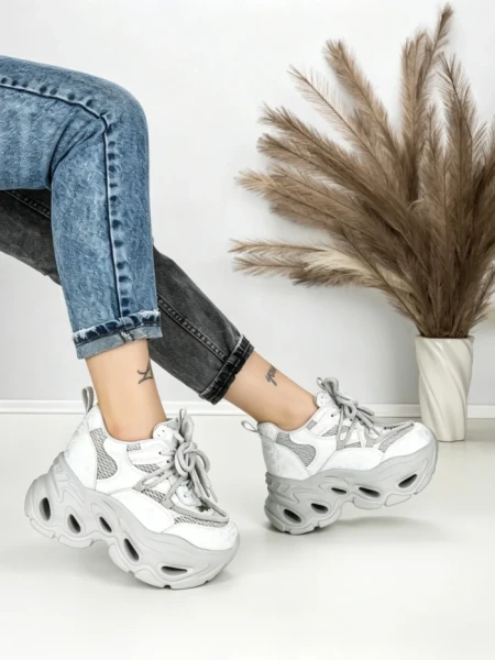 Pantofi Sport Dama cu Platforma 3606-1 GREY | MEI