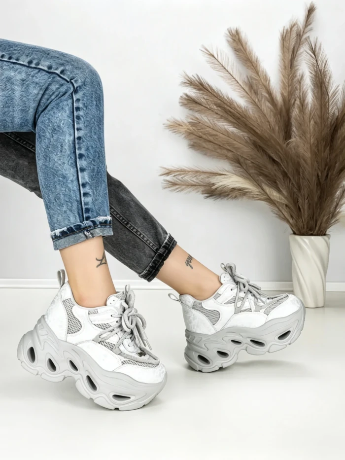 Pantofi Sport Dama cu Platforma 3606-1 GREY | MEI