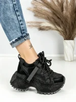 Pantofi Sport Dama cu Platforma 6580-8 BLACK | MEI