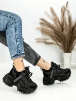 Pantofi Sport Dama cu Platforma 6580-8 BLACK | MEI