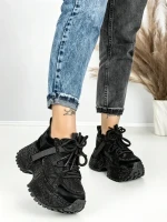 Pantofi Sport Dama cu Platforma 6580-8 BLACK | MEI