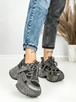 Pantofi Sport Dama cu Platforma 6580-8 GREY | MEI