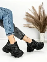 Pantofi Sport Dama cu Platforma 6580-2 BLACK | MEI