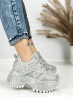 Pantofi Sport Dama cu Platforma 6580-2 SILVER | MEI