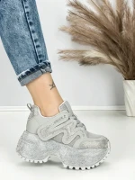 Pantofi Sport Dama cu Platforma 6580-2 SILVER | MEI