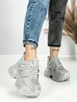 Pantofi Sport Dama cu Platforma 6580-2 SILVER | MEI
