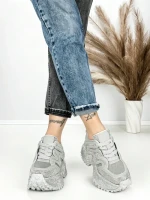 Pantofi Sport Dama cu Platforma 6580-2 SILVER | MEI