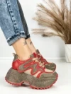 Pantofi Sport Dama cu Platforma 6580-2 RED | MEI