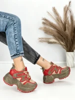 Pantofi Sport Dama cu Platforma 6580-2 RED | MEI