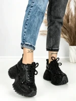 Pantofi Sport Dama cu Platforma 6580-5 BLACK | MEI