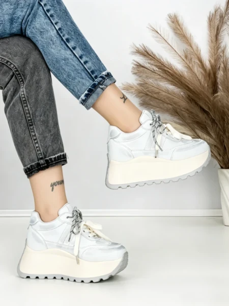 Pantofi Sport Dama cu Platforma 3570 SILVER | MEI