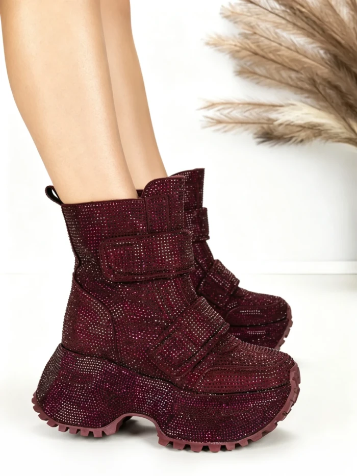 Ghete Dama cu Platforma 8580-6 WINERED | MEI
