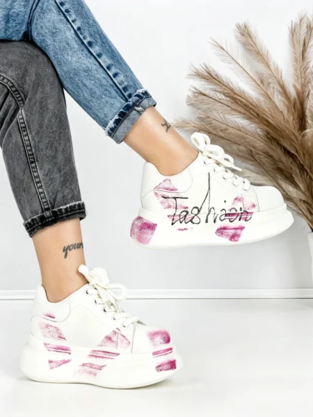 Pantofi Sport Dama din piele naturala 719-3 PINK | PANTOFUL