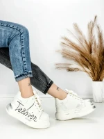 Pantofi Sport Dama din piele naturala 719-3 SILVER | PANTOFUL