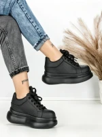 Pantofi Sport Dama din piele naturala 719-1 BLACK | PANTOFUL