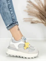 Pantofi Sport Dama din piele naturala 3651-3 GREY | PANTOFUL