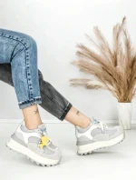 Pantofi Sport Dama din piele naturala 3651-3 GREY | PANTOFUL