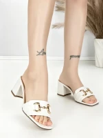 Papuci Dama cu Toc BE-9041 WHITE | BEUE SHOES