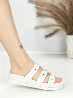 Papuci Dama cu Talpa Joasa BE-106 WHITE | BEUE SHOES
