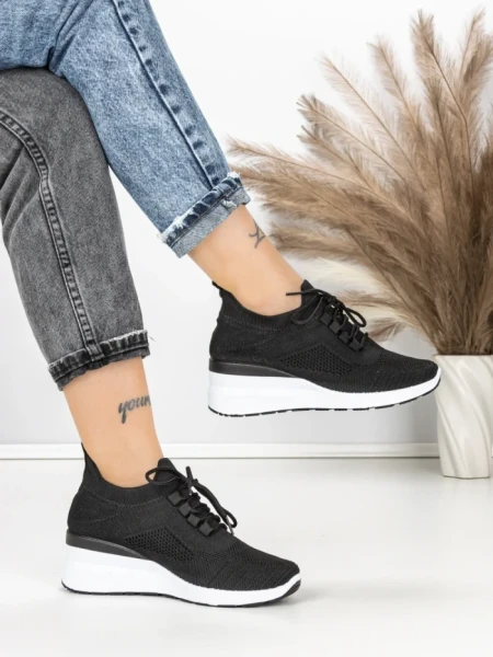 Pantofi Sport Dama cu Platforma P38 BLACK-WHITE | EMAS