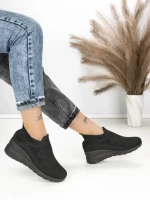 Pantofi Sport Dama cu Platforma R-276 ALL BLACK | EMAS