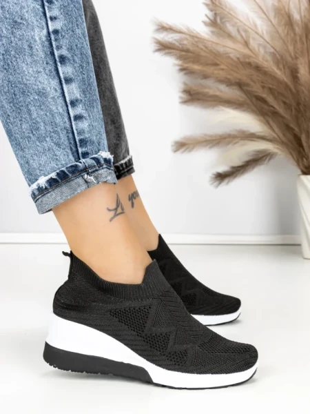 Pantofi Sport Dama cu Platforma R-276 BLACK | EMAS