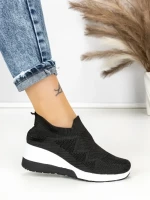 Pantofi Sport Dama cu Platforma R-276 BLACK | EMAS