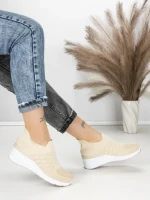 Pantofi Sport Dama cu Platforma P32 BEIGE | EMAS