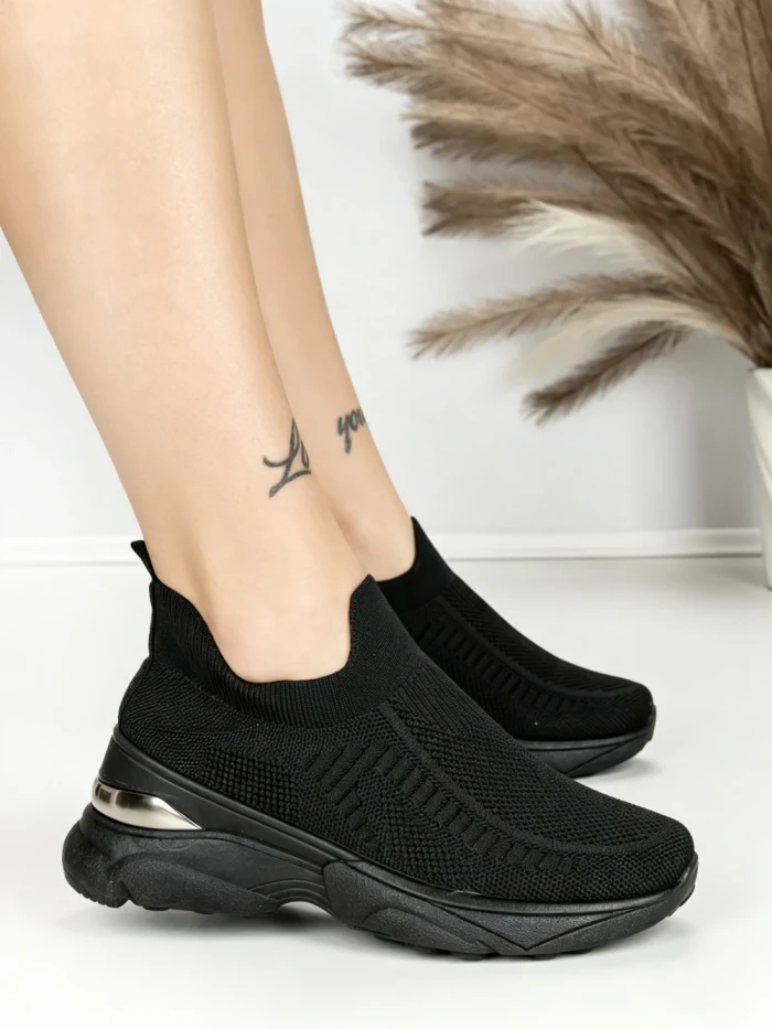 Pantofi Sport Dama cu Platforma BK198 BLACK | OMODA